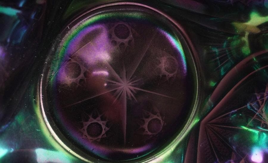 Carnival Glass カーニバルガラス ボール オーロラ パープル