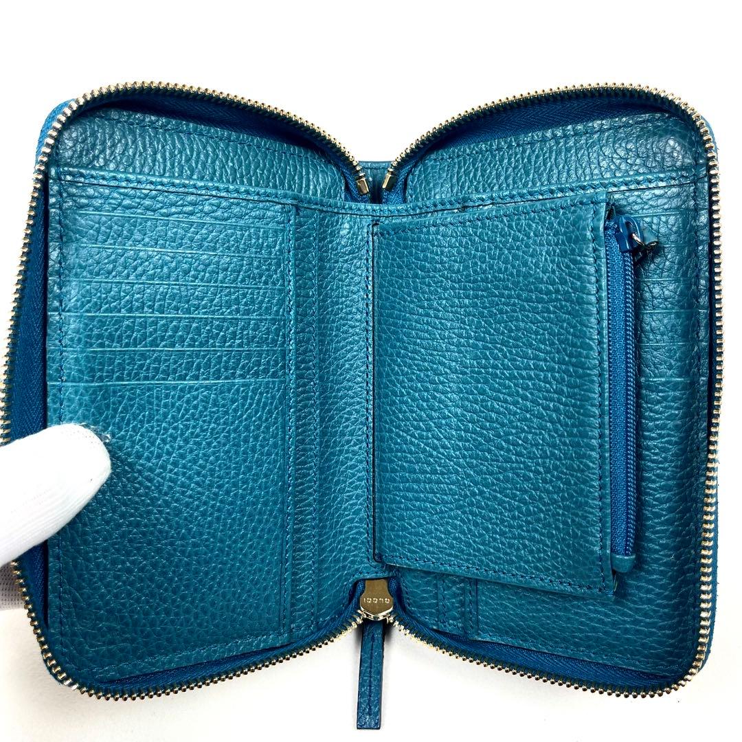 グッチ　GGキャンバス　ラウンドファスナー　ミディアムウォレット　ロゴ総柄　極美