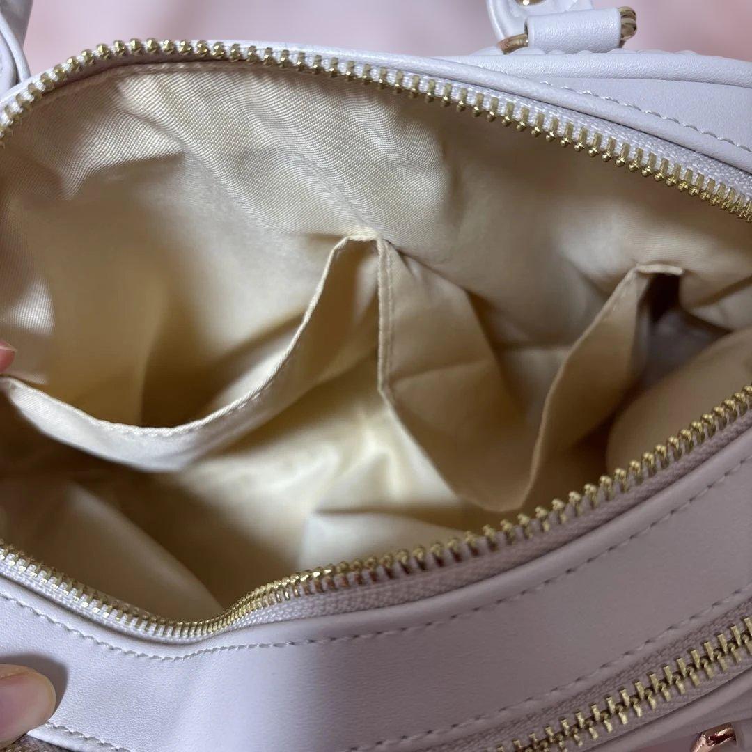 LIZLISA キルティングリボンチャームポシェット ピンク