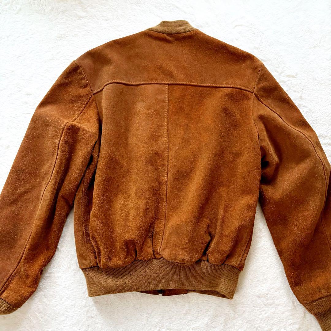 ショット　レザージャケット　本革　スエード　L アメリカ製 ブラウン