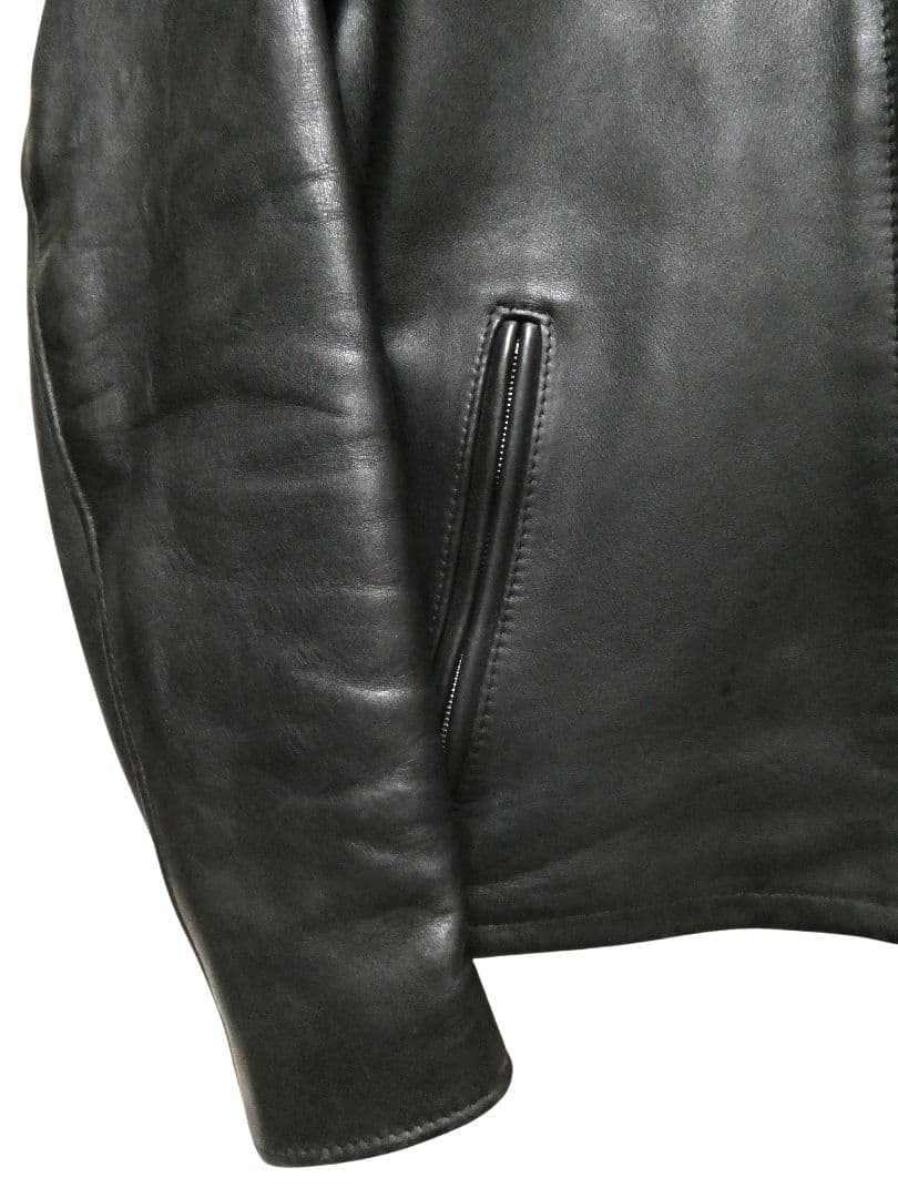 レア品番643！リサイズモデル！ライナー付き完品！ショット襟付シングルライダース