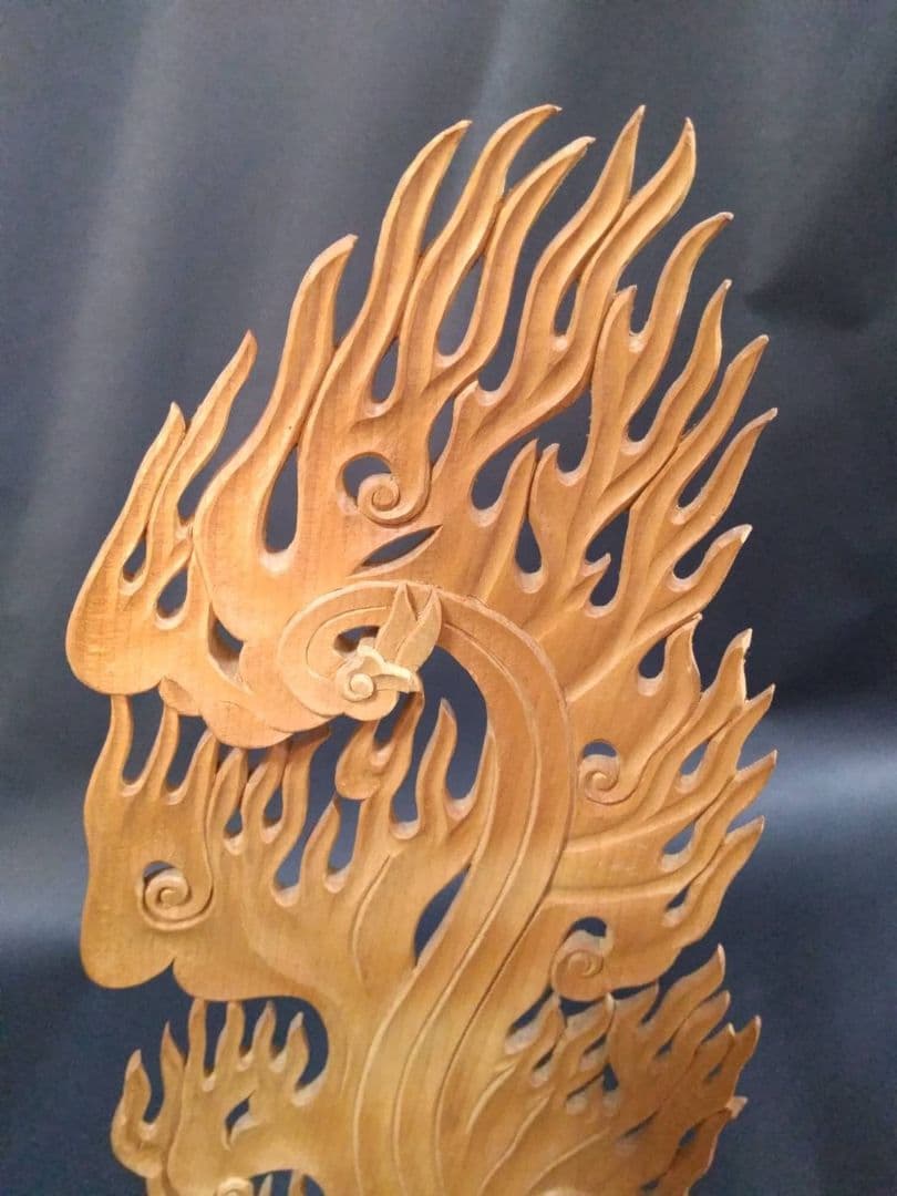 龍神、手彫り　剣龍　倶利伽羅不動尊像