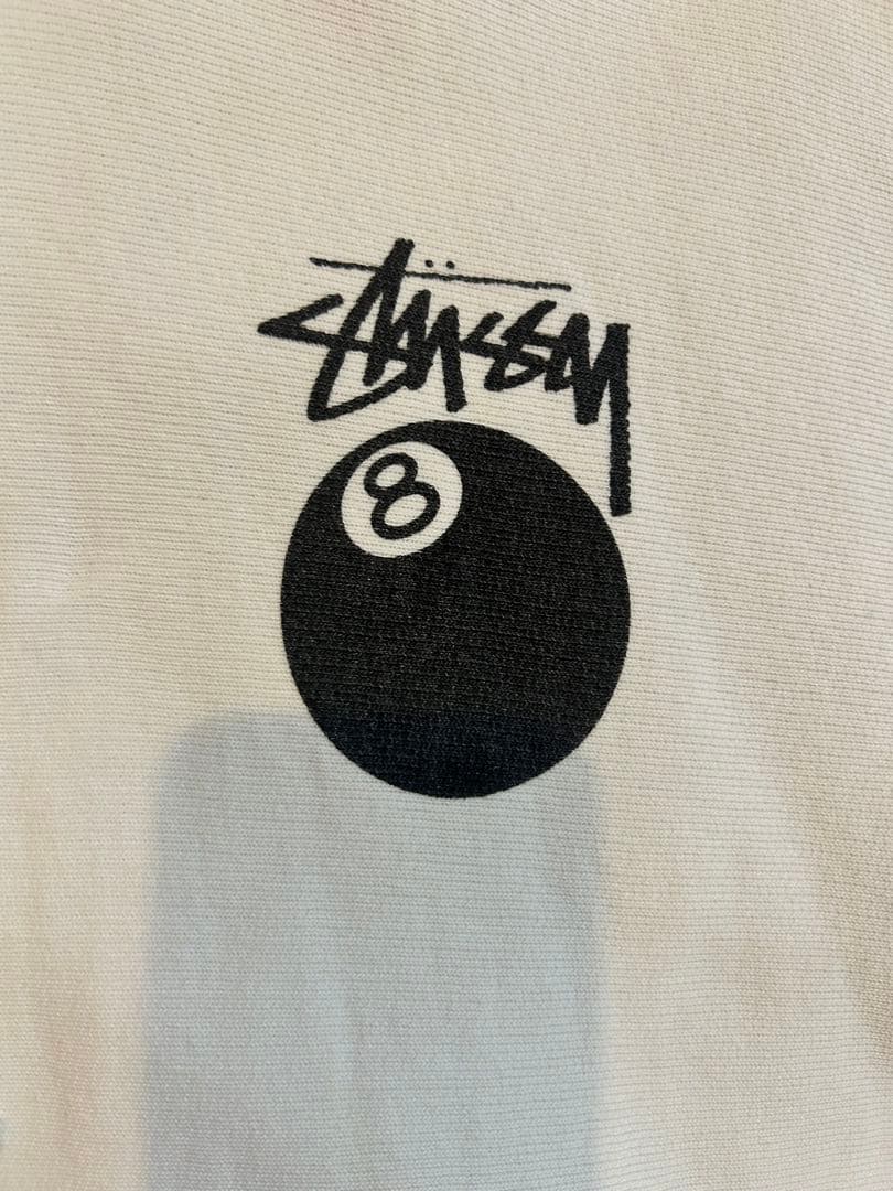 Stussy ホワイト パーカー 8ボールロゴ