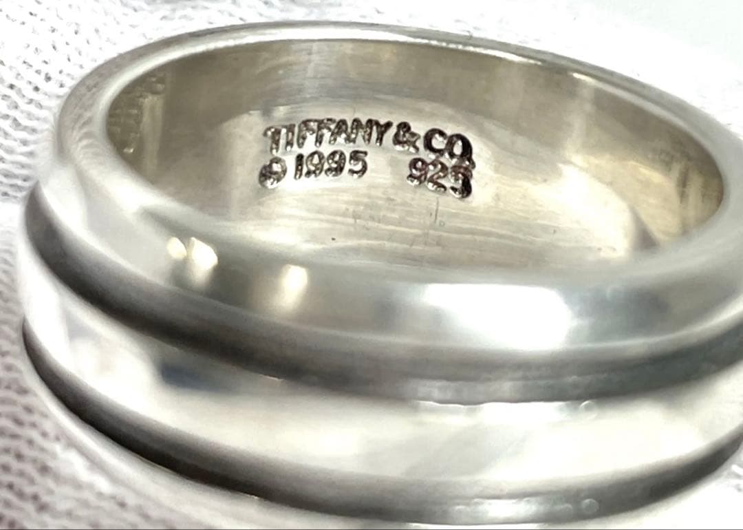 17号　Tiffany グルーブド　ダブルライン　シルバーリング　925