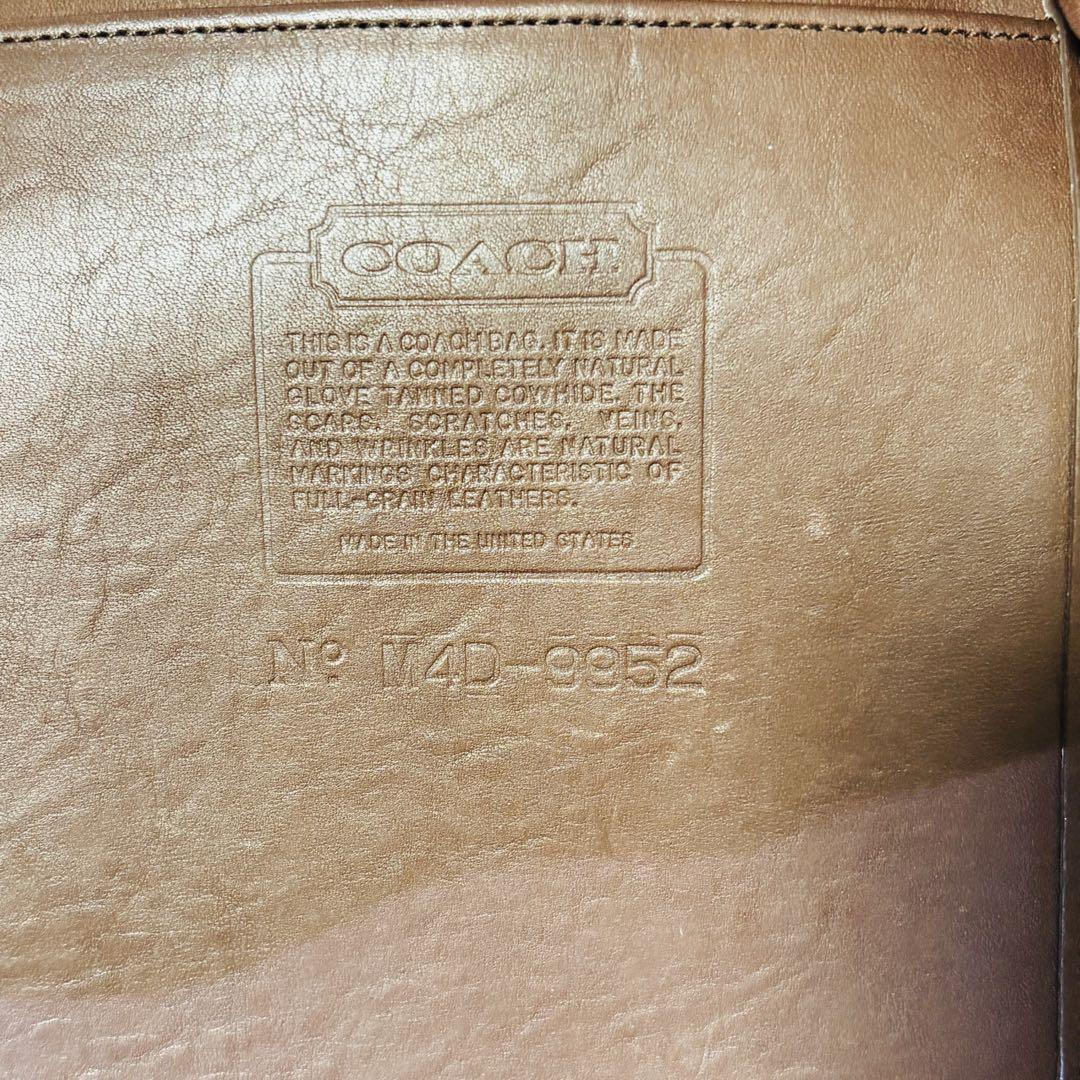 美品 COACH オールドコーチ 巾着型ショルダー ブラウン 9952