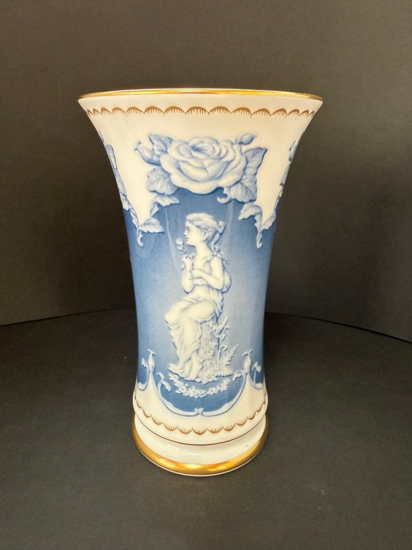 大倉陶園　金彩薔薇　女神　フラワーベース　花瓶　美品　送料込み