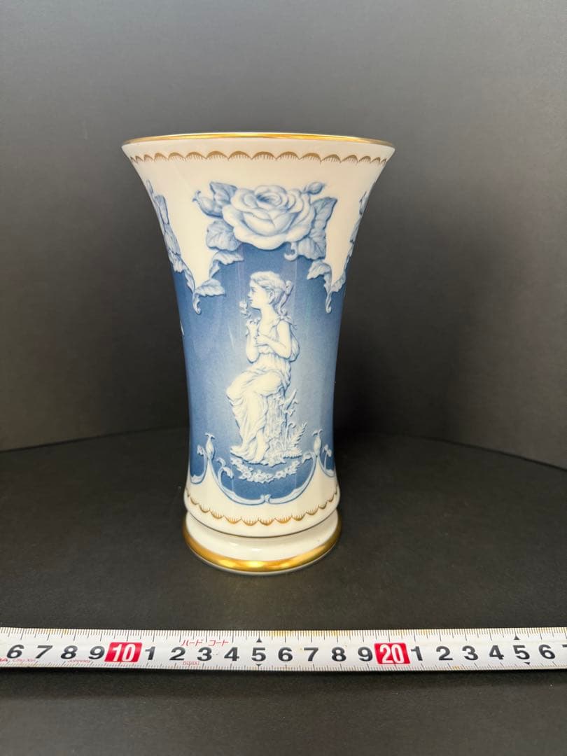 大倉陶園　金彩薔薇　女神　フラワーベース　花瓶　美品　送料込み