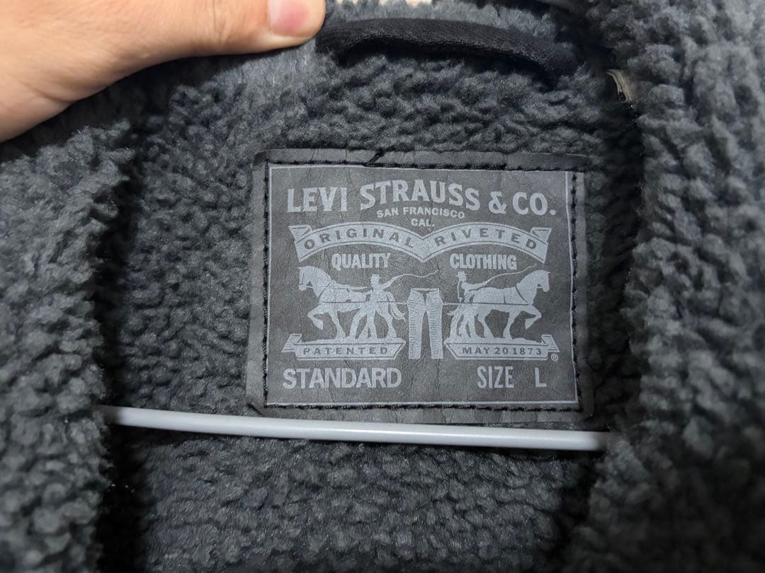 リーバイス 裏ボア シェルパトラッカージャケット ブラック Lサイズ