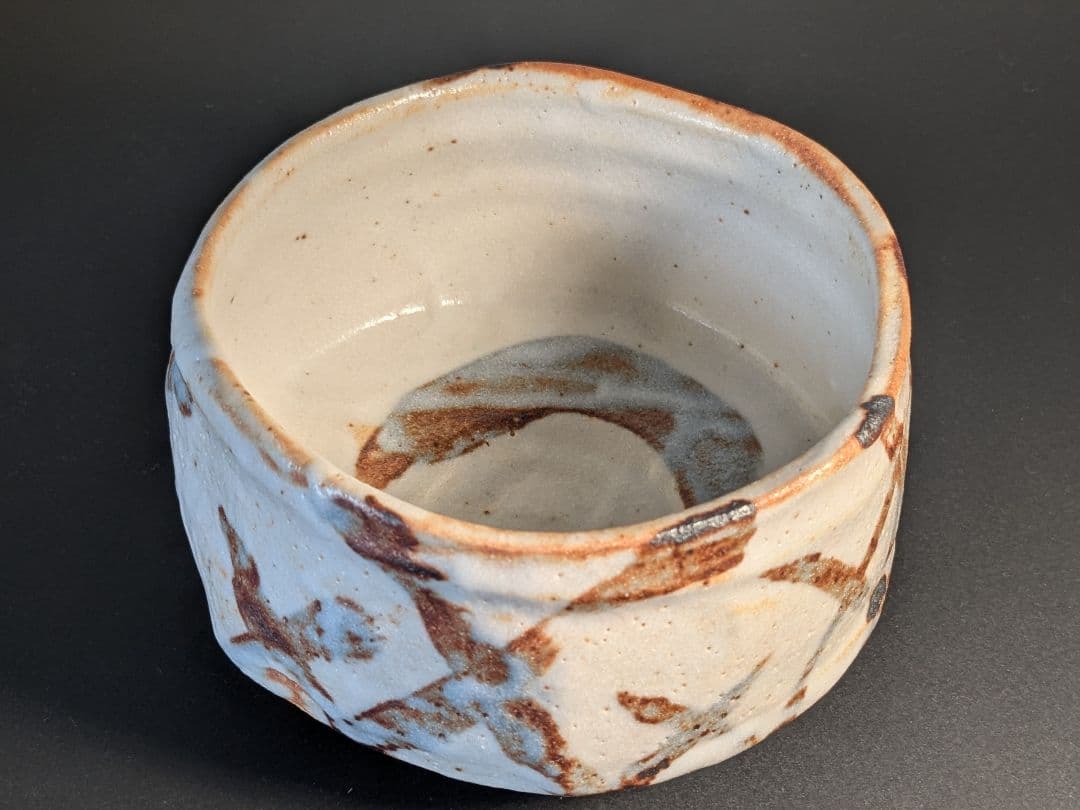 【上作】利茶土ミルグラム　絵志野茶碗