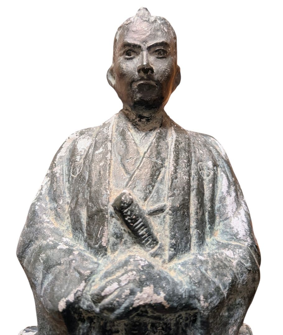 【中岡慎太郎像】昭和48年 記念ブロンズ像 刻印・銘文有 高さ33cm