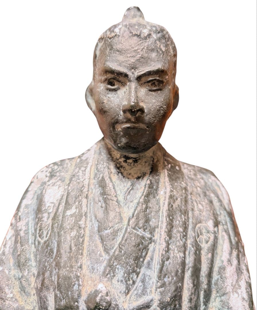 【中岡慎太郎像】昭和48年 記念ブロンズ像 刻印・銘文有 高さ33cm