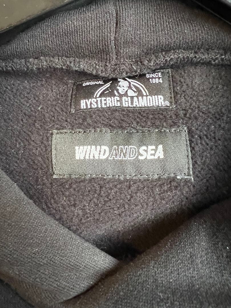HYSTERIC GLAMOUR/WIND AND SEA パーカー ブラック