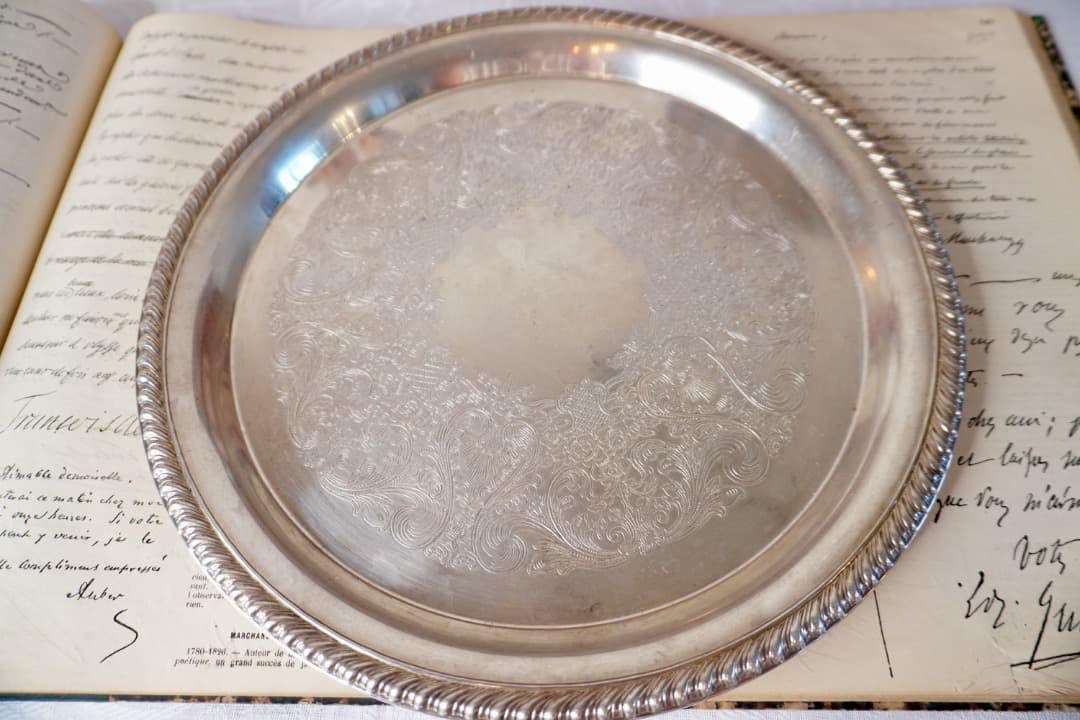 フランス ヴィンテージ シルバープレート トレー
