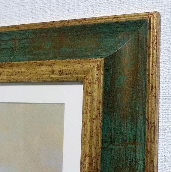 イタリア 額絵 アートフレーム ミモザ グリーン 風水 FAL-2756