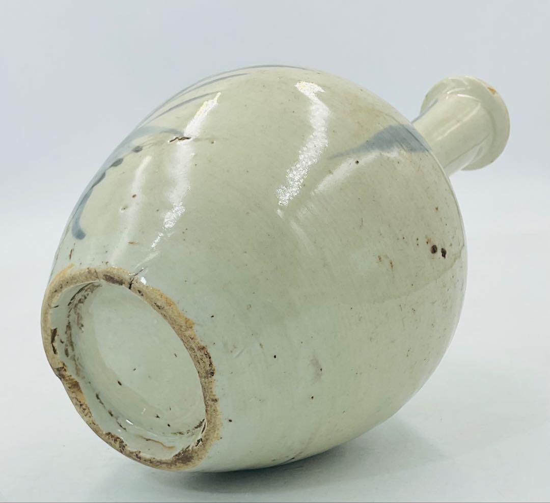 ★初期伊万里　江戸時代　パイナップル文染付徳利　箱付【516】★