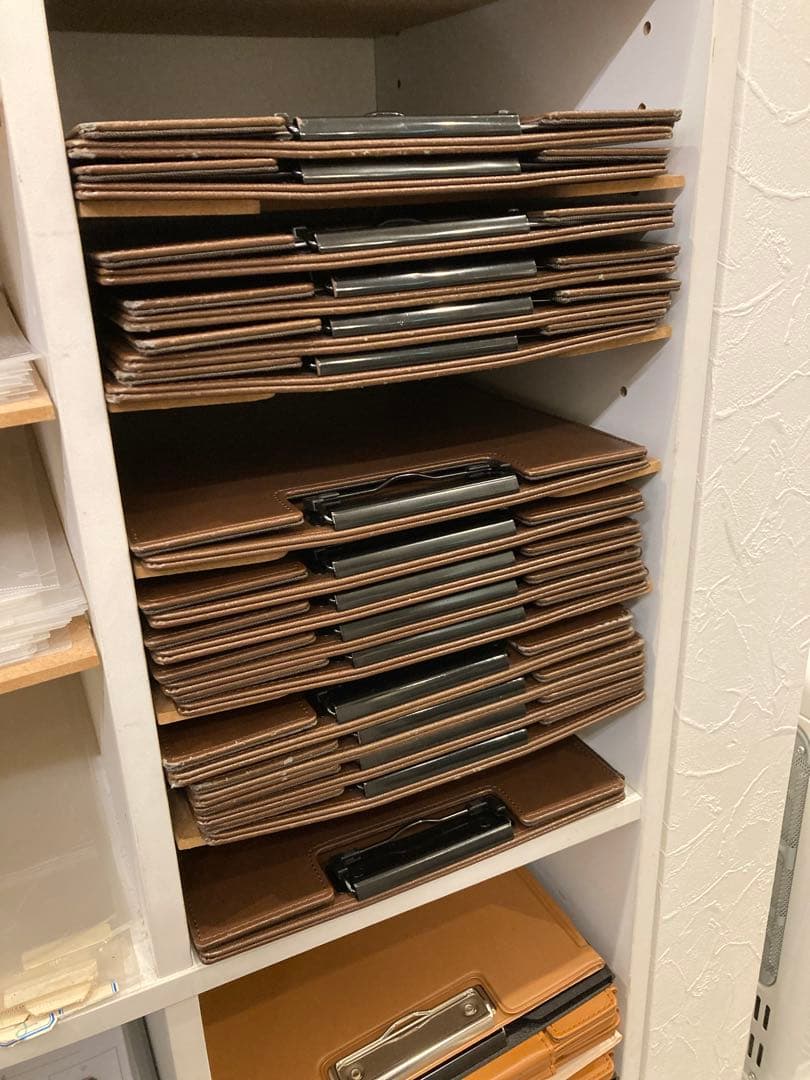 ブラウン クリップ付きファイル 内ポケット付き25個