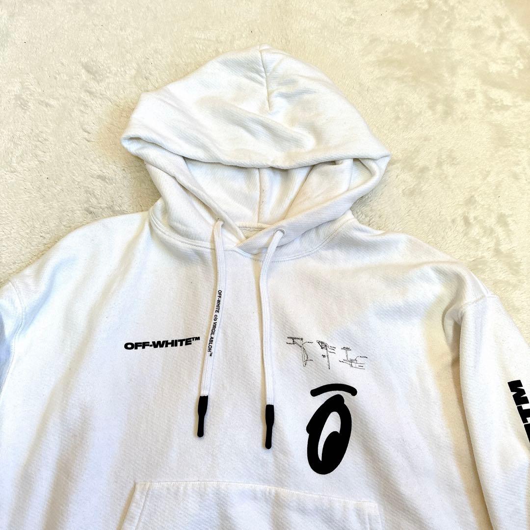 ＯＦＦ-WHITE オフホワイト　パーカー　オーバーサイズ　ホワイト