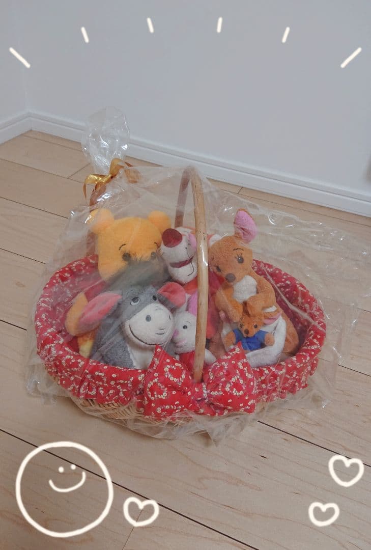 くまのプーさん ぬいぐるみセット バスケット入り
