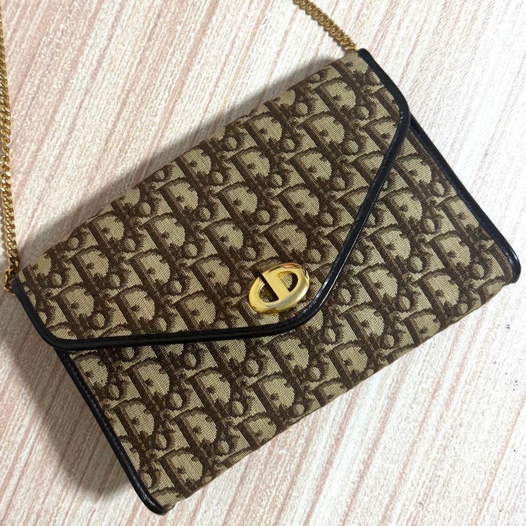 極美品 Dior ディオール トロッター チェーン ショルダーバッグ
