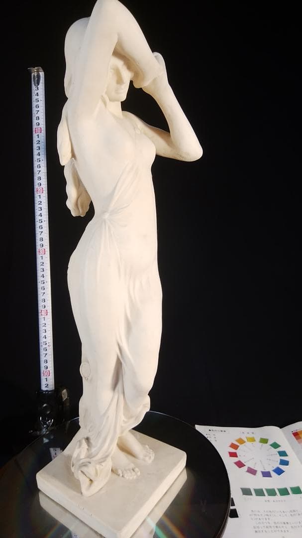 ダル作乙女★アラバスター少女彫刻裸婦像／高５３ｃｍ//白色ブロンズ銅像風女神