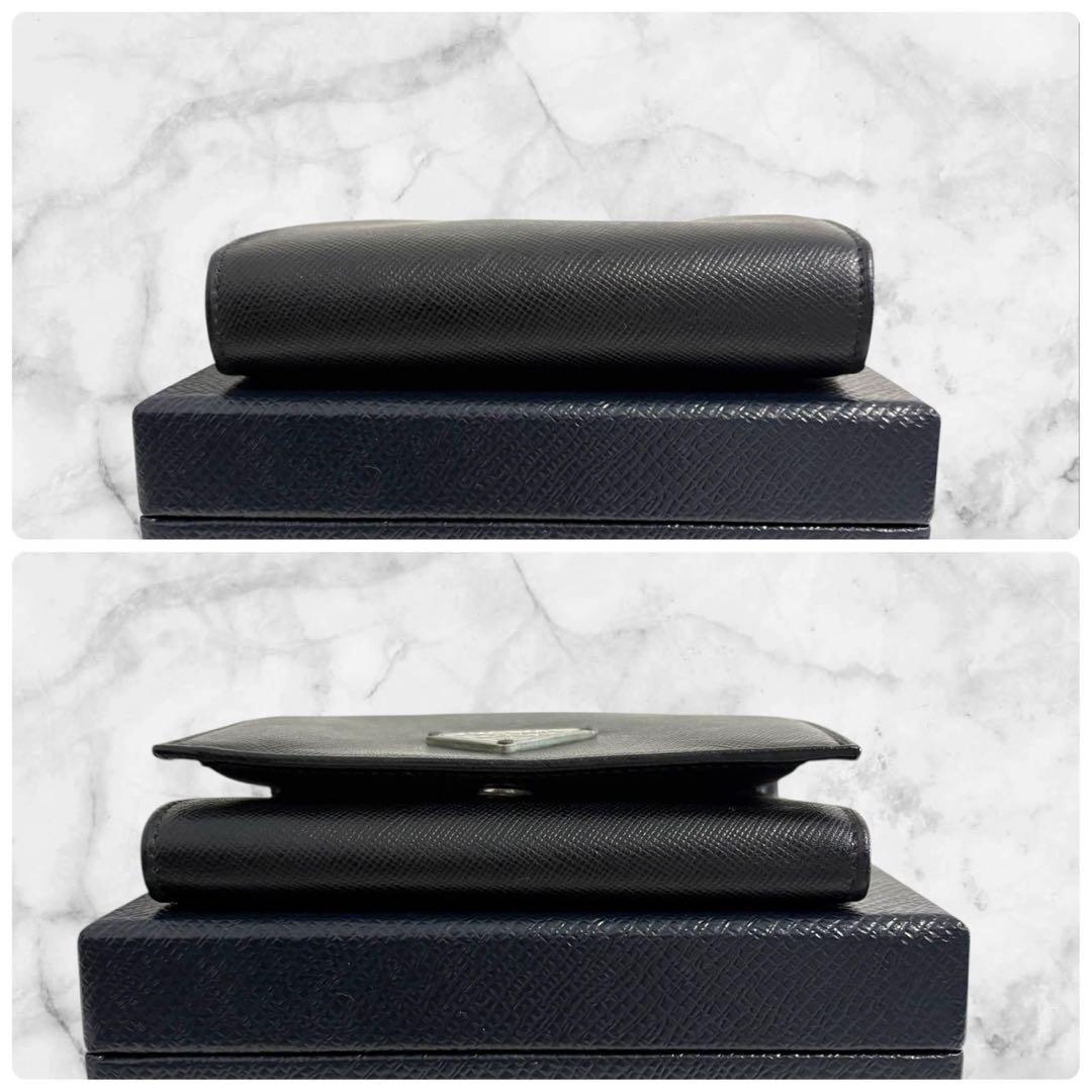 極上美品✨PRADA プラダ 三つ折り財布 サフィアーノ ブラック