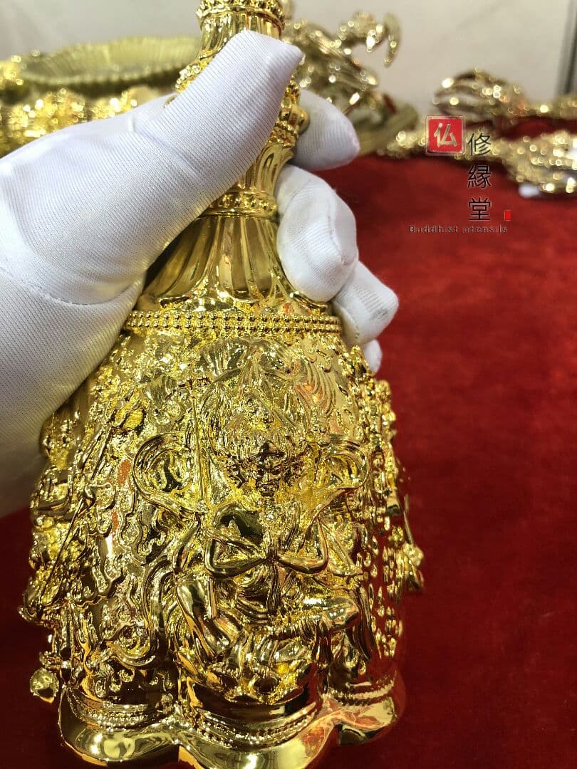 密教法具 四大明王 法器 金剛鈴 真鍮金メッキ 26cm