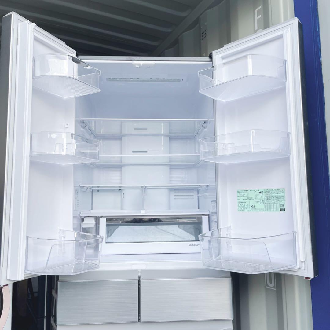 取付無料！日立まるごとチルド 2023年製ステンレスシルバー6ドア冷蔵庫！洗濯機