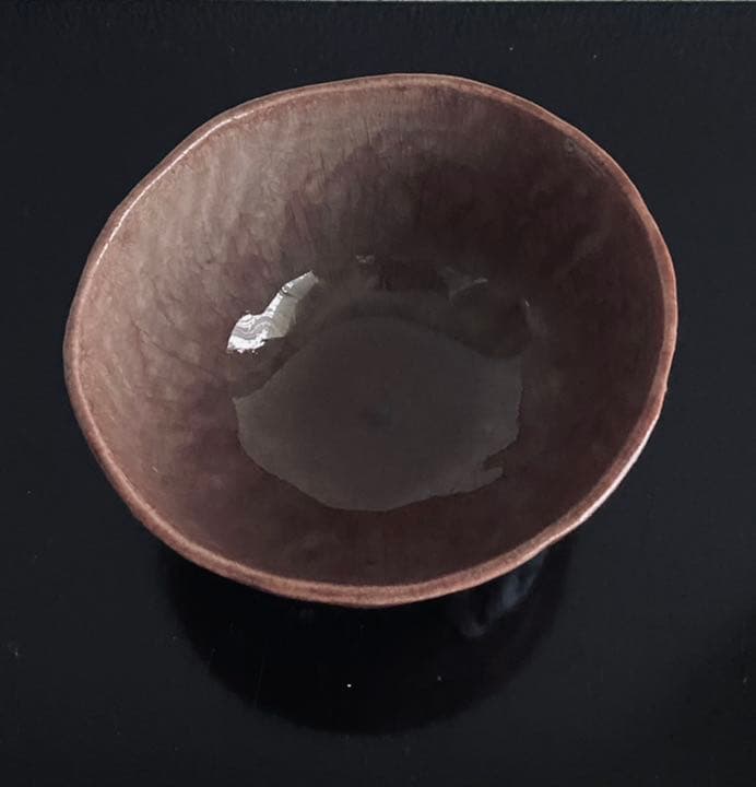 藤平寧　抹茶盌　モーヴ色　茶道　茶碗　藤平伸　共箱