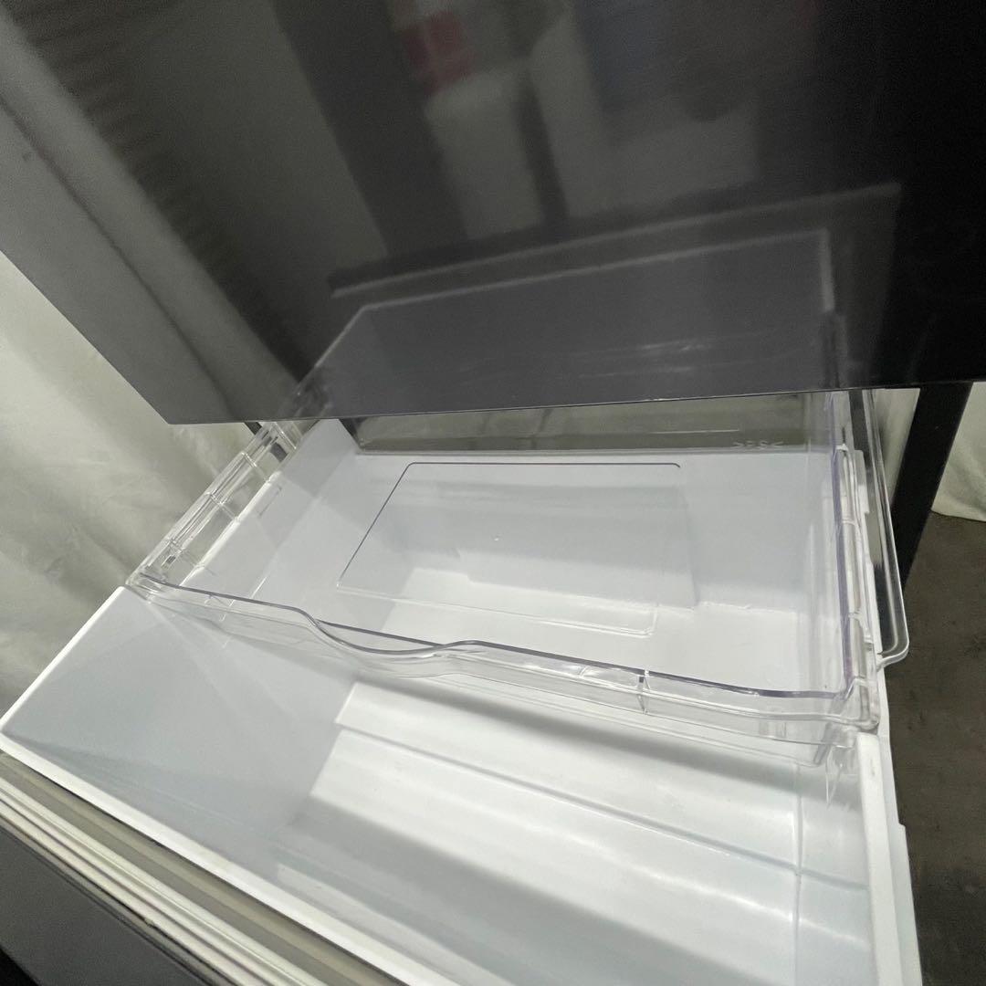 445⭕️冷蔵庫　日立　350ℓ　まんなか野菜　黒　大型　右開き　中古　設置無料