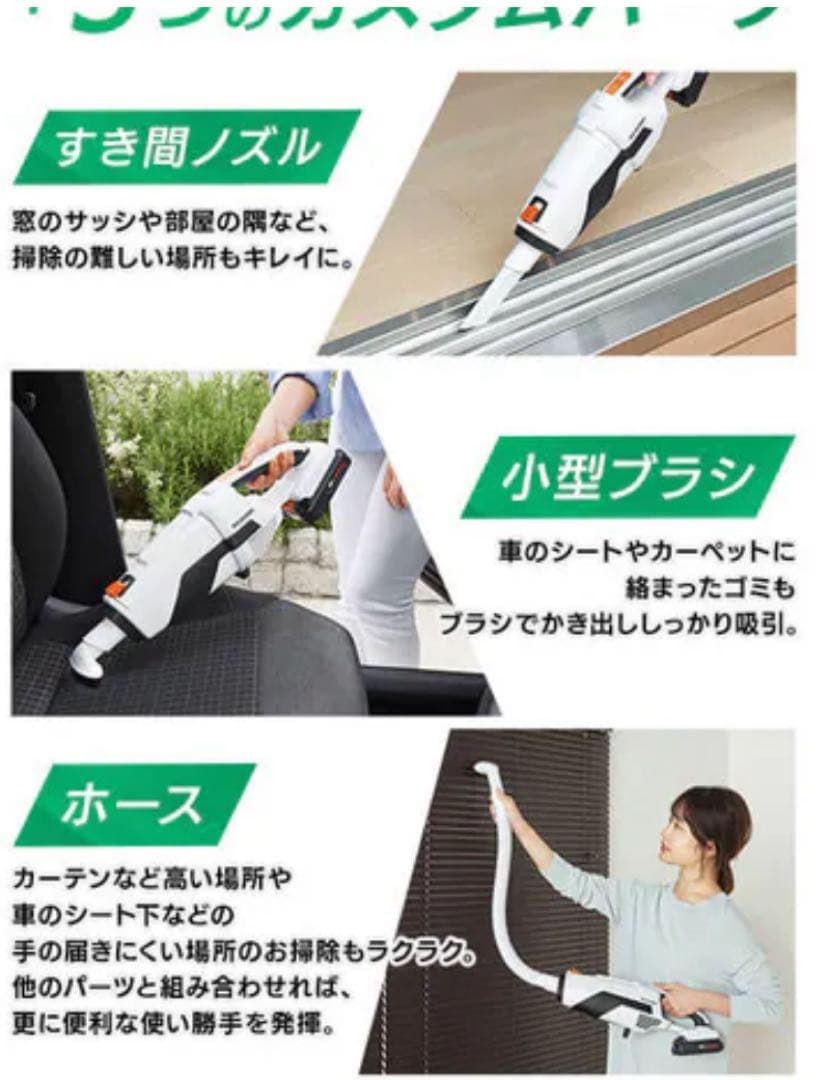 アイリス　コードレス 紙パック式 18V充電式 バッテリー付JCL18 ホワイト