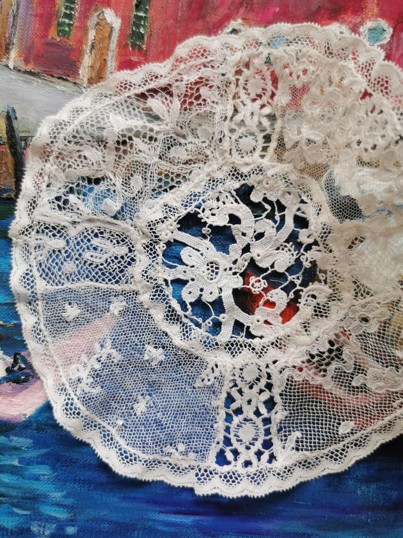 アンティークノルマンディーレースドイリー ベドフォドシャー アランソン コラリン