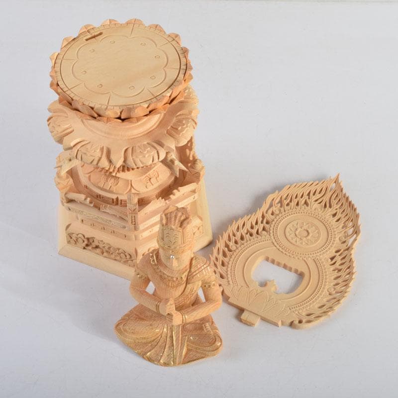 仏教美術　桧彫刻　大日如来像　仏像　華鬘台　C　8862