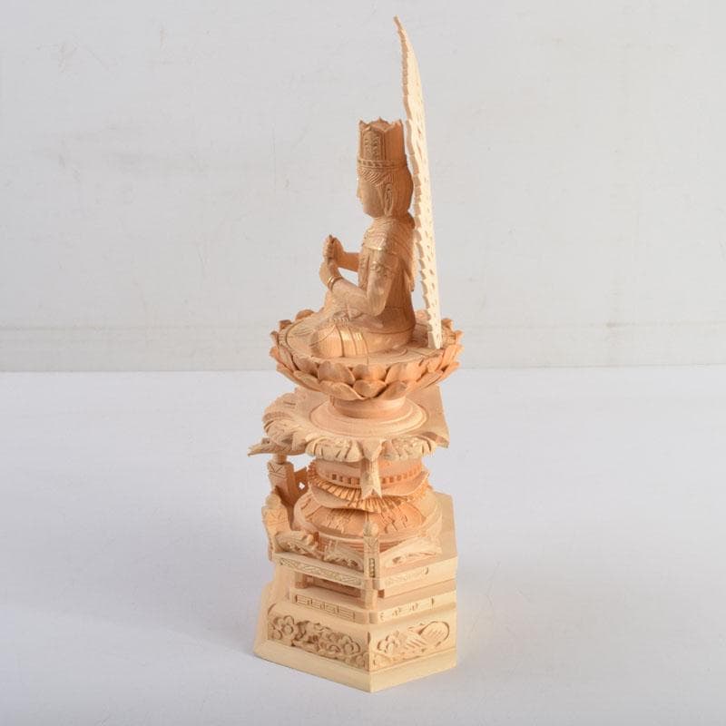 仏教美術　桧彫刻　大日如来像　仏像　華鬘台　C　8862