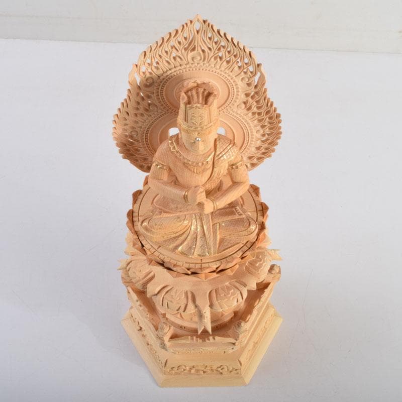 仏教美術　桧彫刻　大日如来像　仏像　華鬘台　C　8862