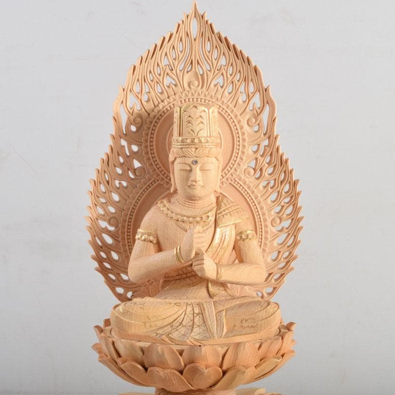 仏教美術　桧彫刻　大日如来像　仏像　華鬘台　C　8862