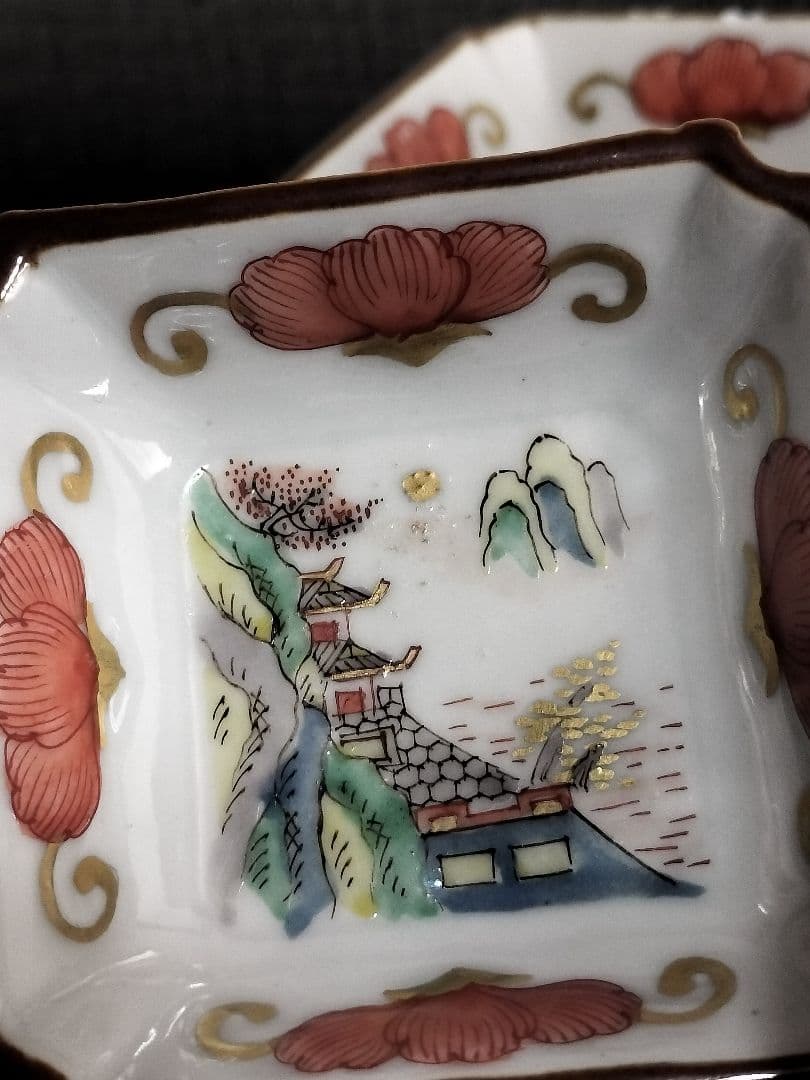 古代中国錦手小皿六枚