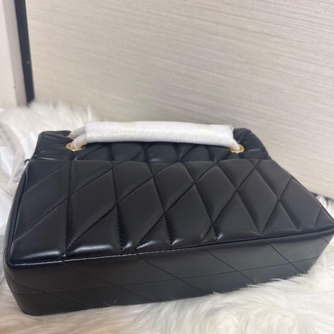 COACH ブラック キルティングショルダーバッグ26cm