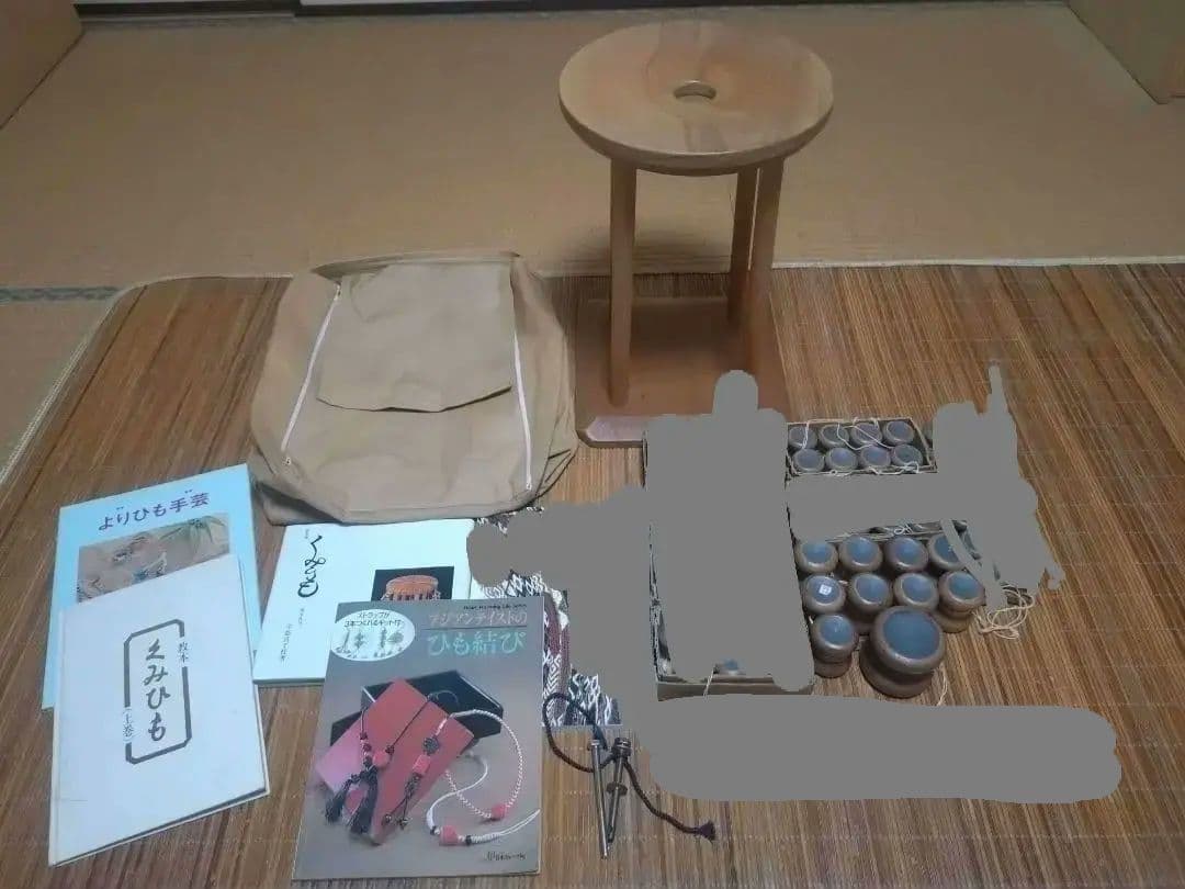 組紐　道具セット　丸台、玉、おもり、教本、バッグ