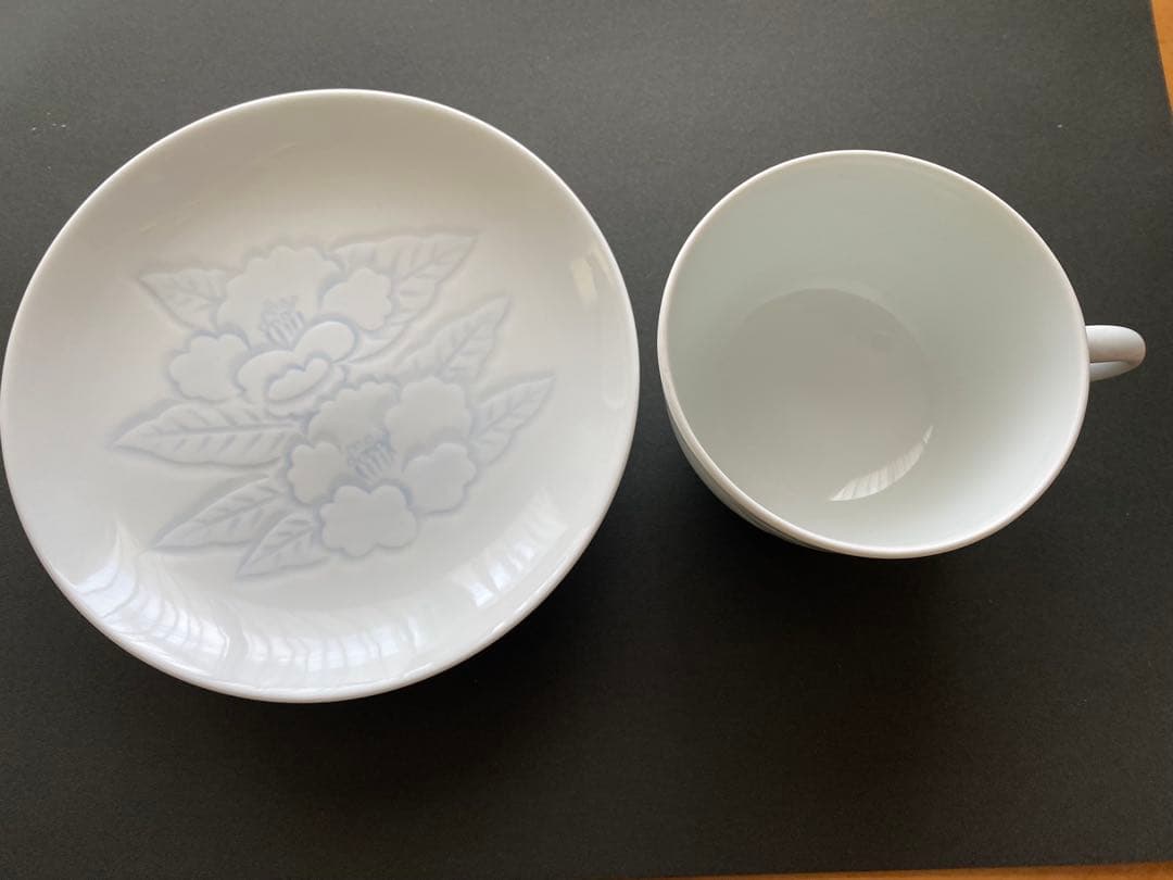 人間国宝　井上萬二　コーヒー碗皿　カップ＆ソーサー