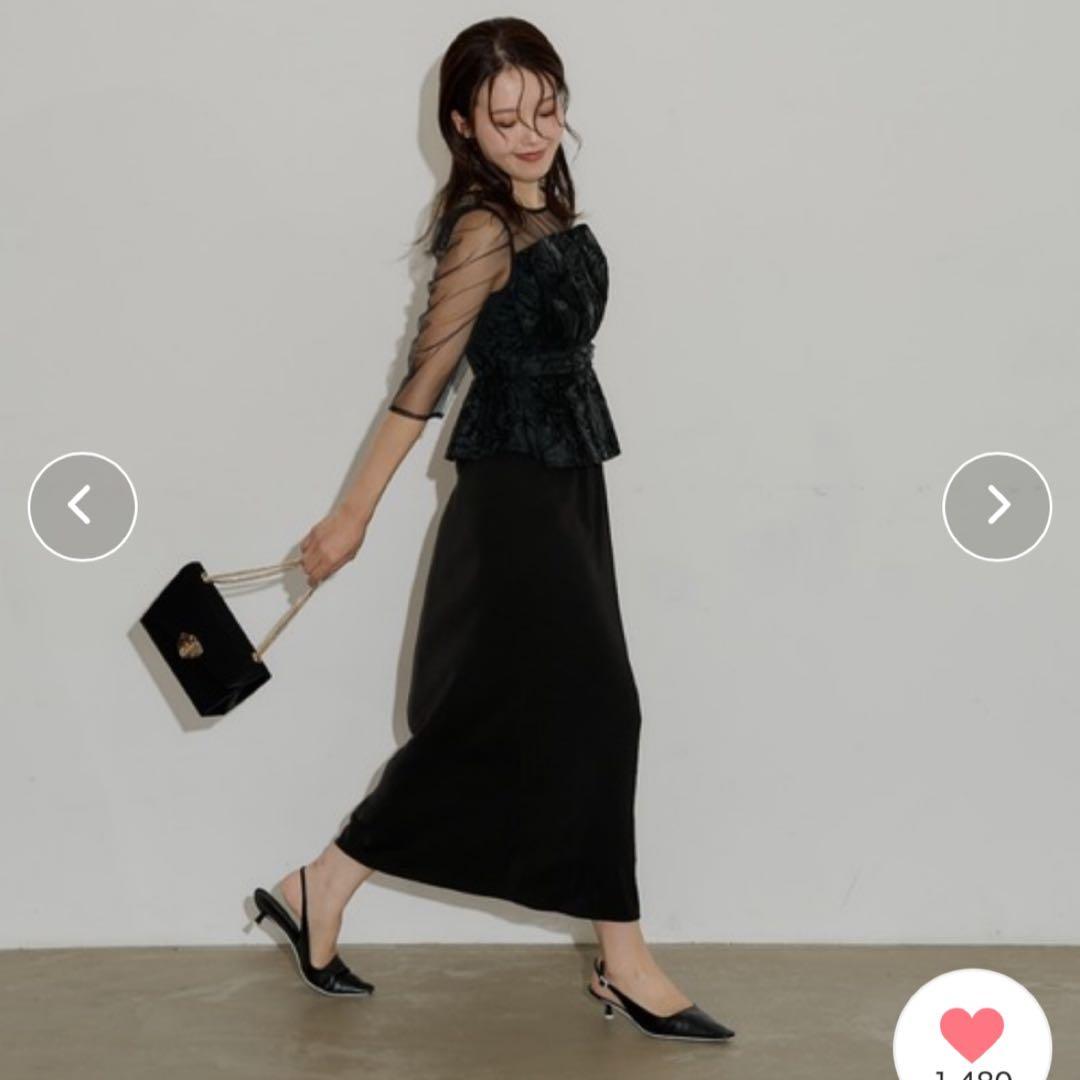 リルアー　シースルドレス　ビスチェ　結婚式　オケージョン　ブラック　黒　レース