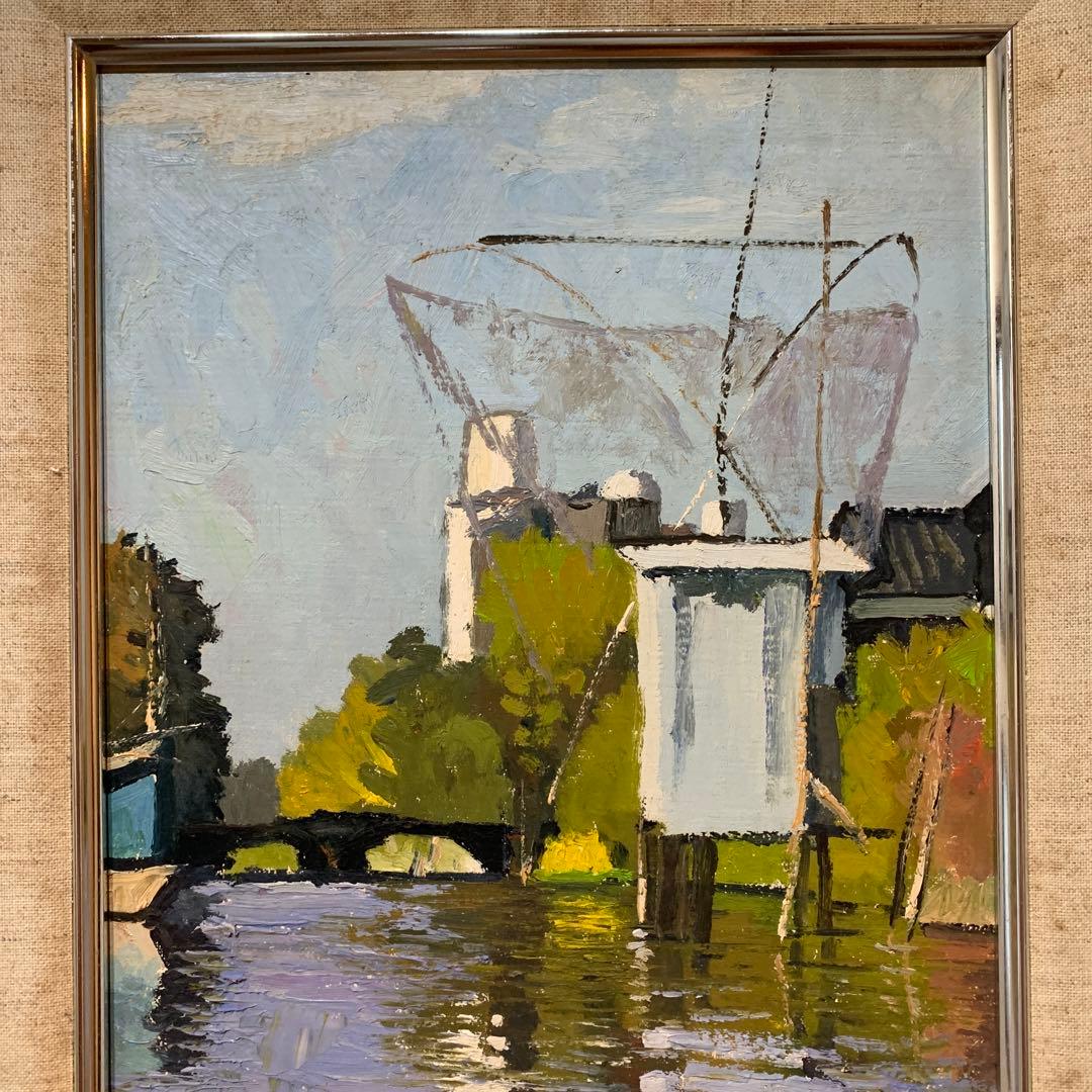 絵画　油彩肉筆画　真作　姫野陸郎『風景画』F4