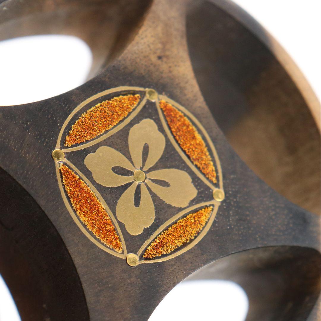 西村彦兵衛(象彦)作 黒柿香合 金蒔絵 共箱 茶道具　M174　1F18