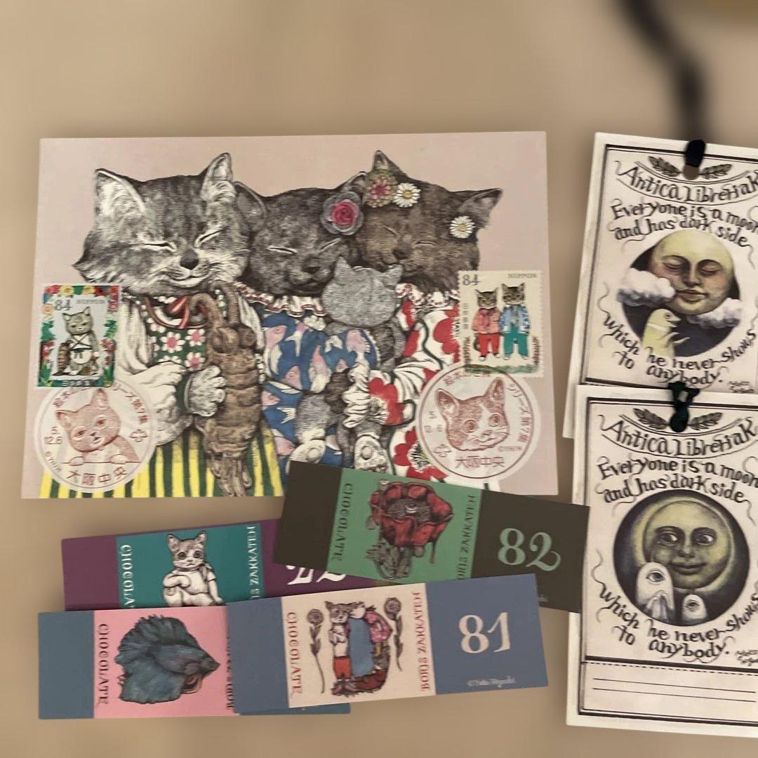 ボリス雑貨店　ヒグチユウコ　複製画　heart 非売品栞他　押印ポストカード付き