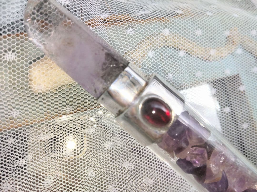 【魔法の杖】ヒーリングワンド  アメジストエレスチャル  魔術書付き