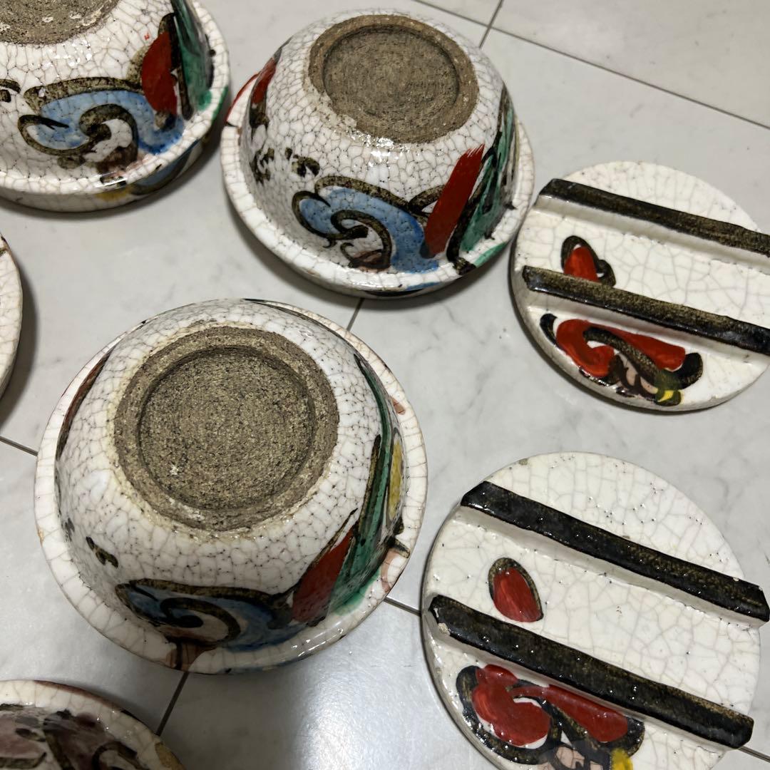 乾山　京焼　達磨　釜型　色絵　6客セット　アンティーク　骨董　尾形乾山　向付