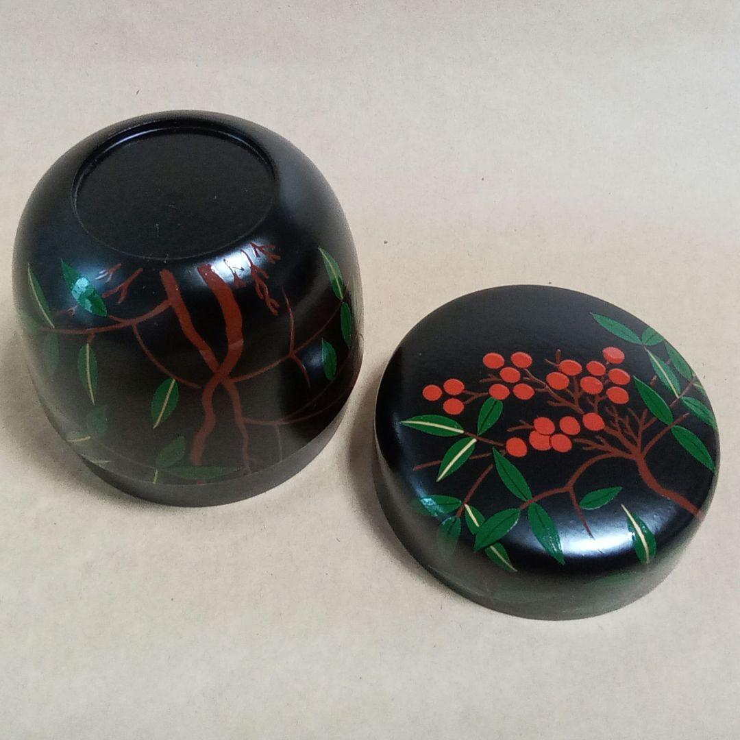 大棗　南天　黒地　即中斎好み写し