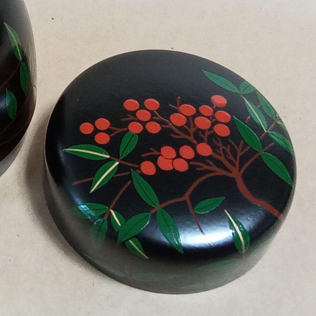 大棗　南天　黒地　即中斎好み写し