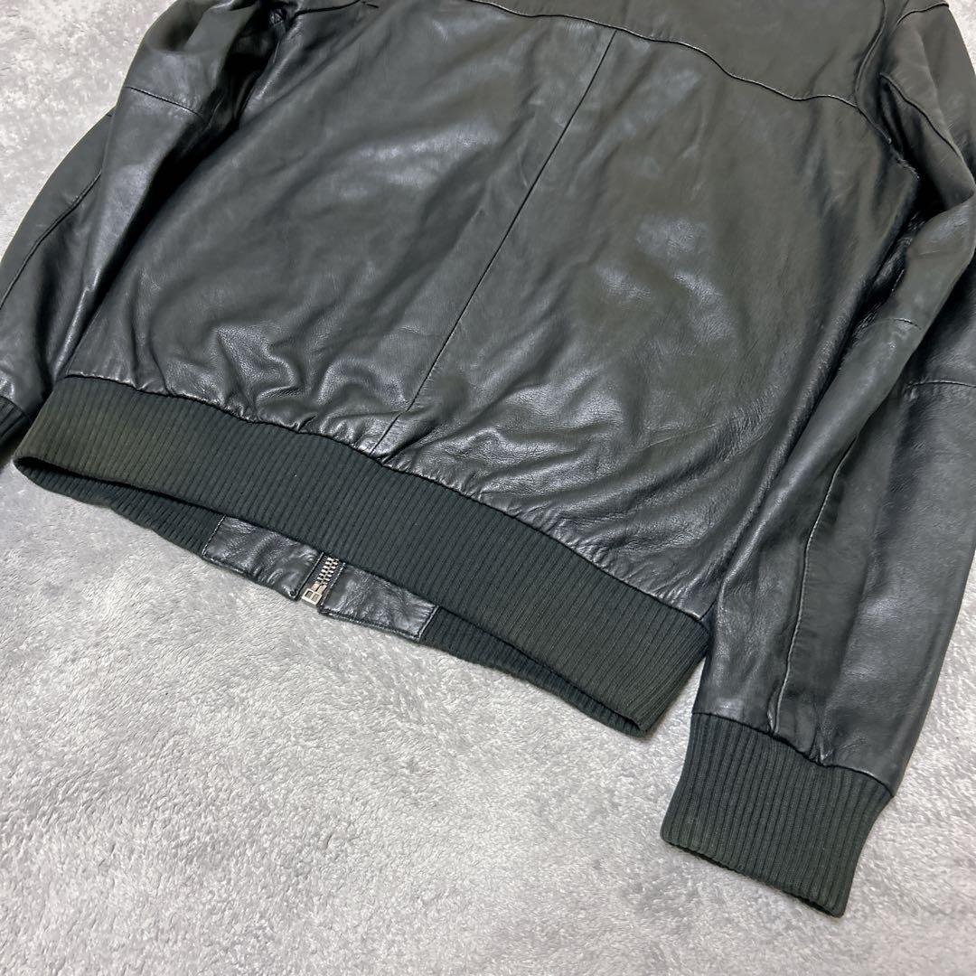 ZARAザラ　ブラックレザー本革メンズシングルライダースジャケット　サイズ38