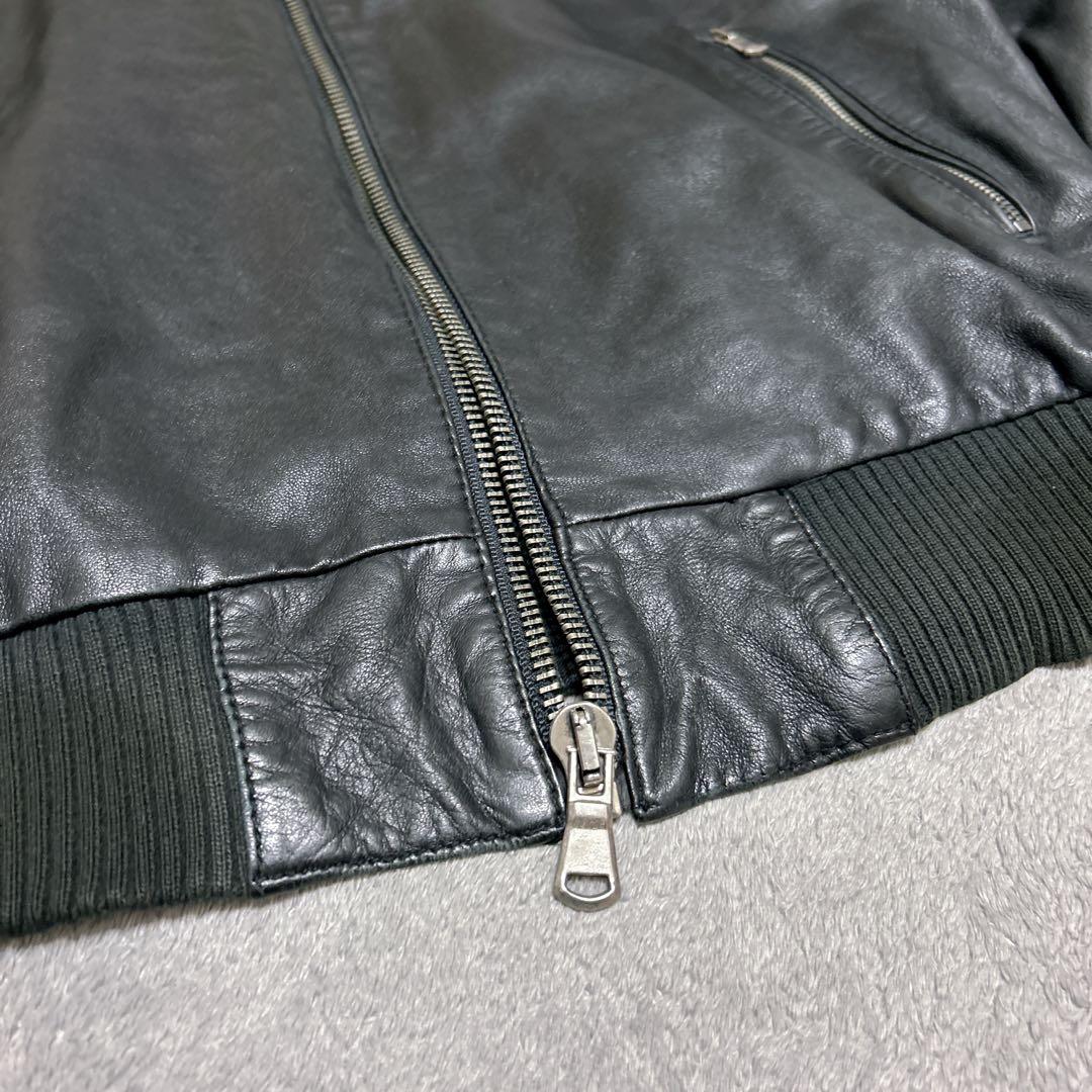 ZARAザラ　ブラックレザー本革メンズシングルライダースジャケット　サイズ38