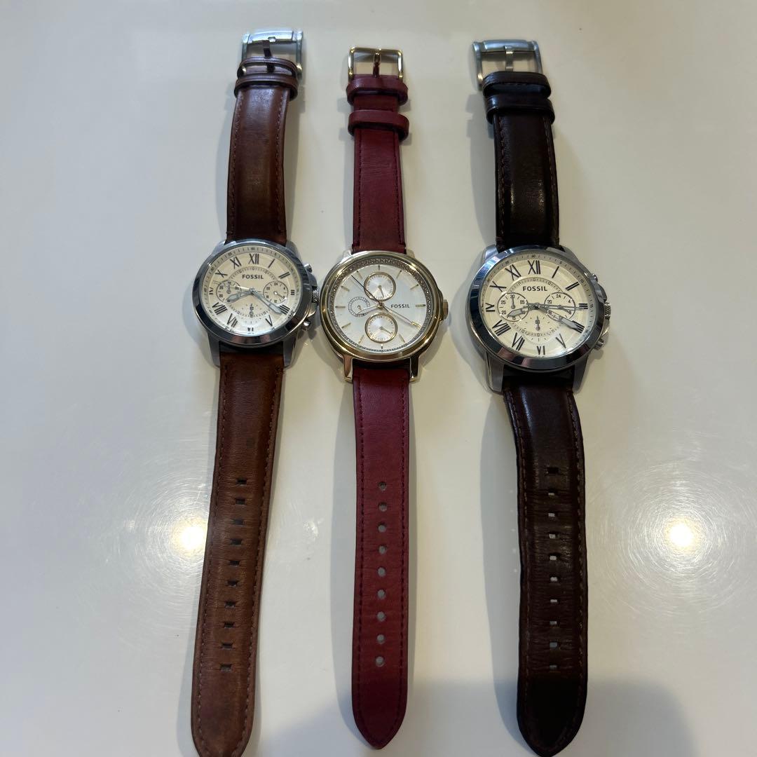 FOSSIL ブラウンレザー アナログ腕時計